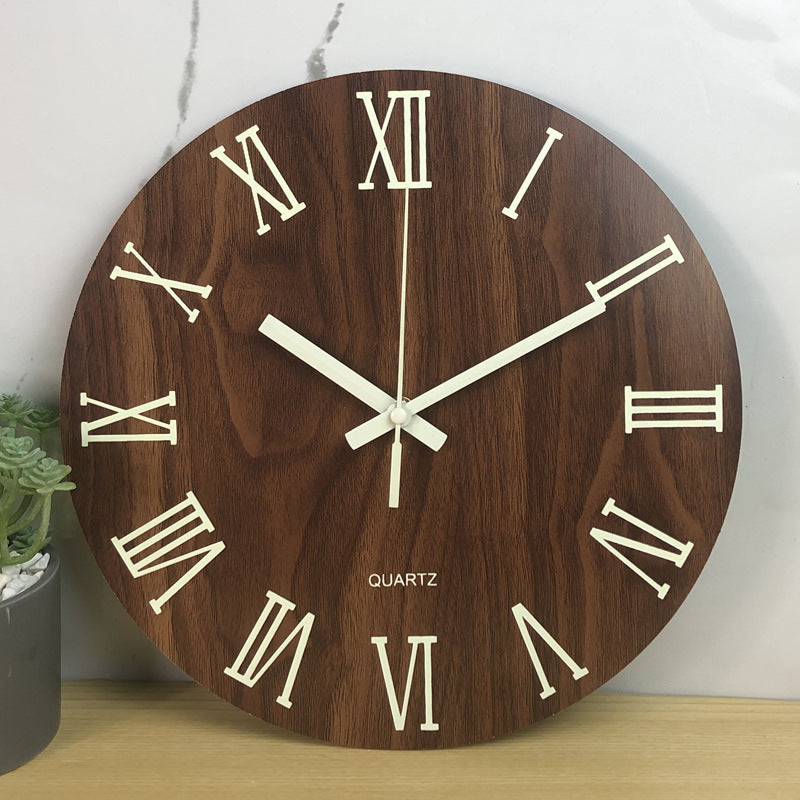 Lambent Wooden Clock - Analog Glow-In-The-Dark Timepiece