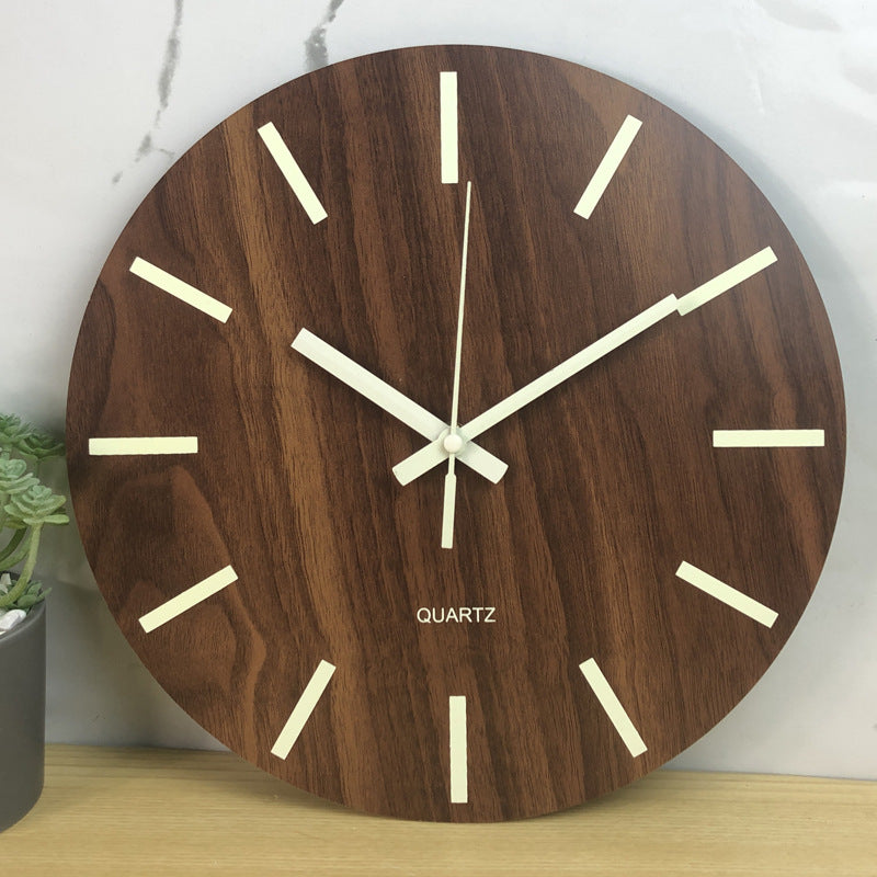 Lambent Wooden Clock - Analog Glow-In-The-Dark Timepiece